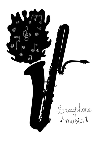 Música de saxofón — Vector de stock