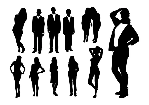 People silhouettes — Stock Vector