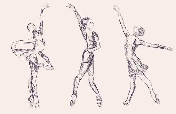 Ballet cartão dançarino — Vetor de Stock