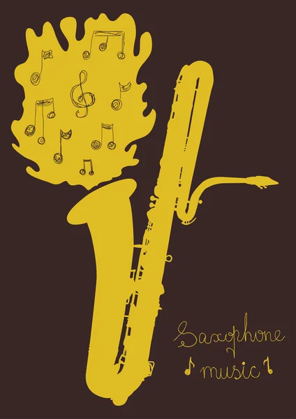 Saxofon musik — Stock vektor