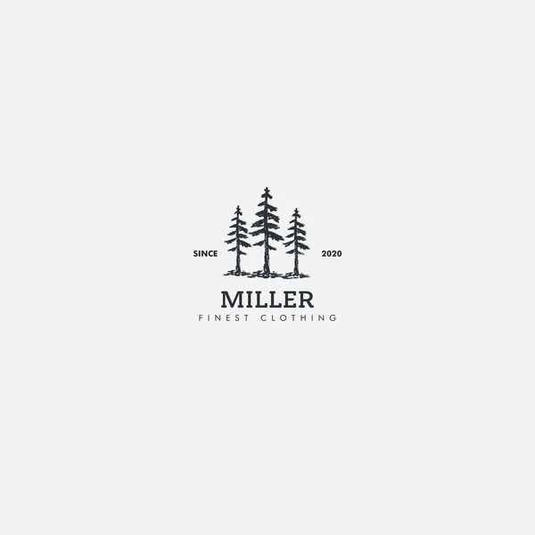 Logo Clásico Pinos Árbol Vintage Logo Naturaleza — Vector de stock