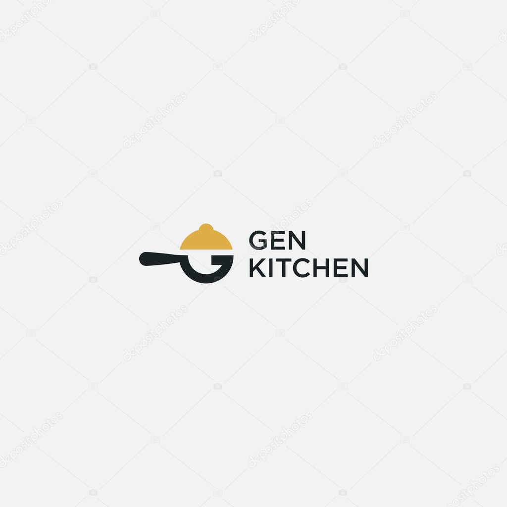 kitchen set letter G logo design