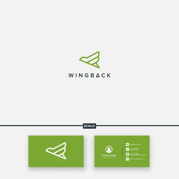 Minimalist uçan kuş logosu Basit mono hattı