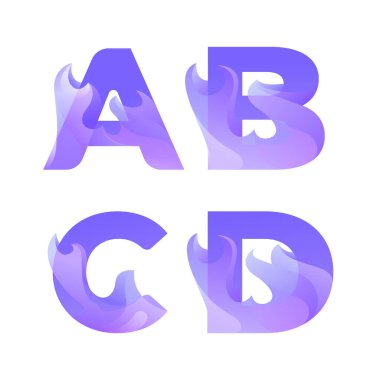 Alev harfli logo gradyanı A B C D