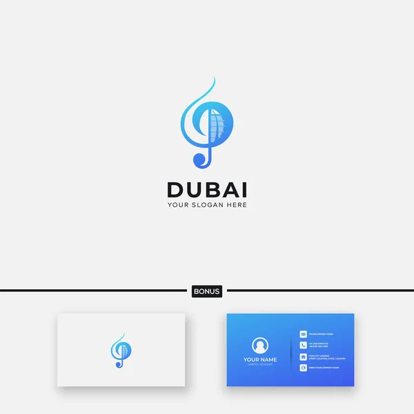 Music Entertainment Logo Production Show Burj Arab — Stock Vector