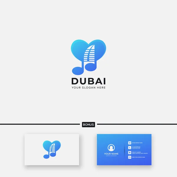 Ton Och Kärlek Burj Arab Logo Modern — Stock vektor