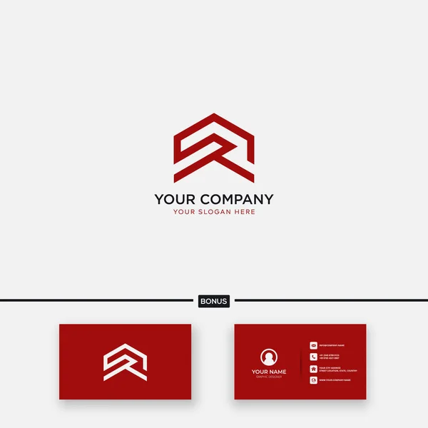 Einfache Buchstabe Haus Logo Immobilien — Stockvektor