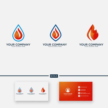 Gaz yangını logosu basit ve modern