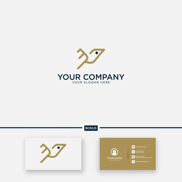 Simple Bird Line Letter Logo — Stock Vector