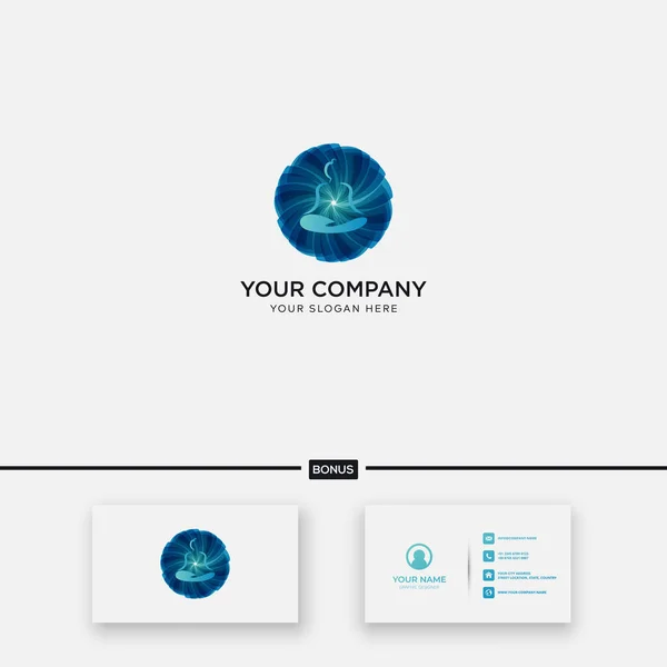 Abstract Blue Sport Yoga Logo Design Modern — Stock Vector