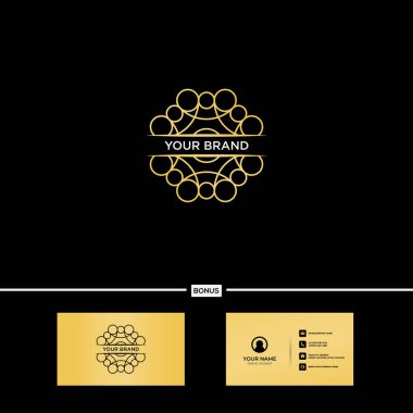 Minimalist altın süs / şablon vektör logosu deseni