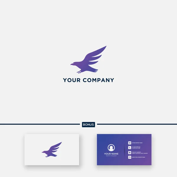 Diseño Del Logo Silueta Águila Fly — Vector de stock