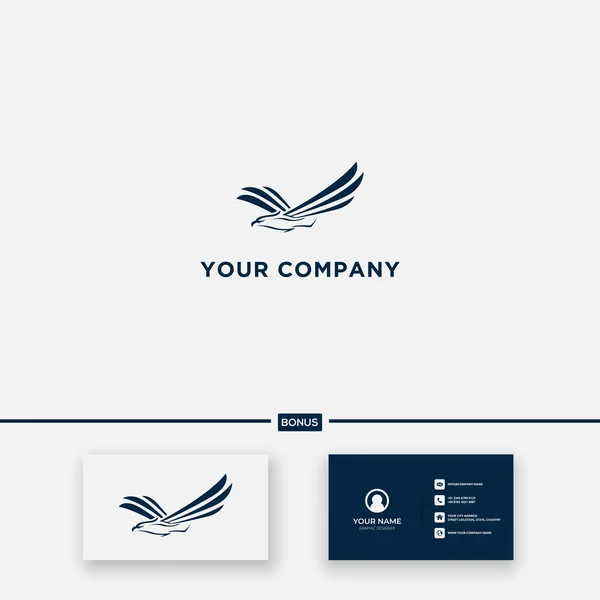 Ciemnoniebieski Eagle Sylwetka Logo Latające Skrzydła — Wektor stockowy