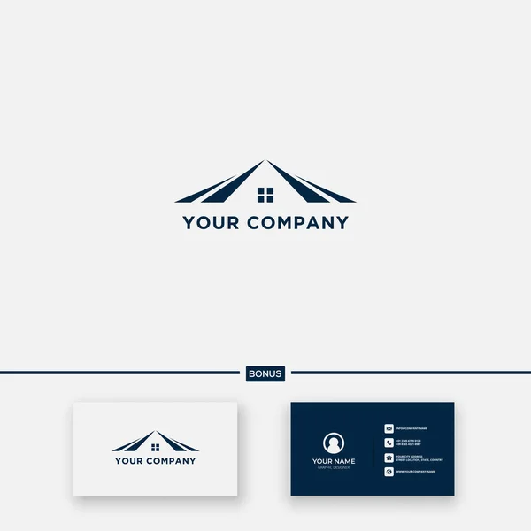 Simples Telhado Guarda Chuva Tenda Logotipo Casa — Vetor de Stock