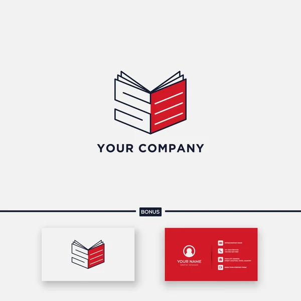 Red Line Letter Book Logo — Stock Vector