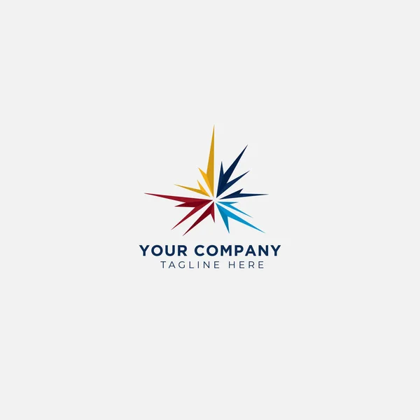 Warna Penuh Percikan Logo Desain Kembang Api - Stok Vektor