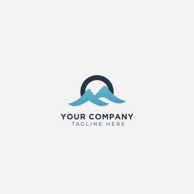 Basit bir dağ ve güneş logosu.