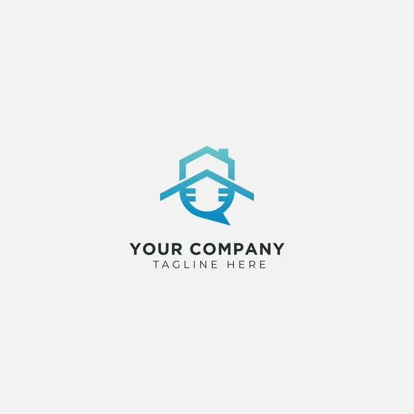 Logo Rumah Podcast Desain Sederhana Logo Bicara - Stok Vektor