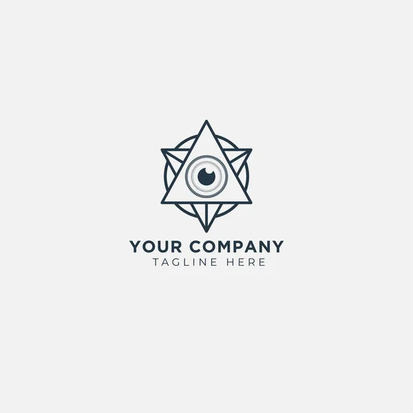 Klassisk Ikon Pyramid Triangel Öga Logotyp Design — Stock vektor