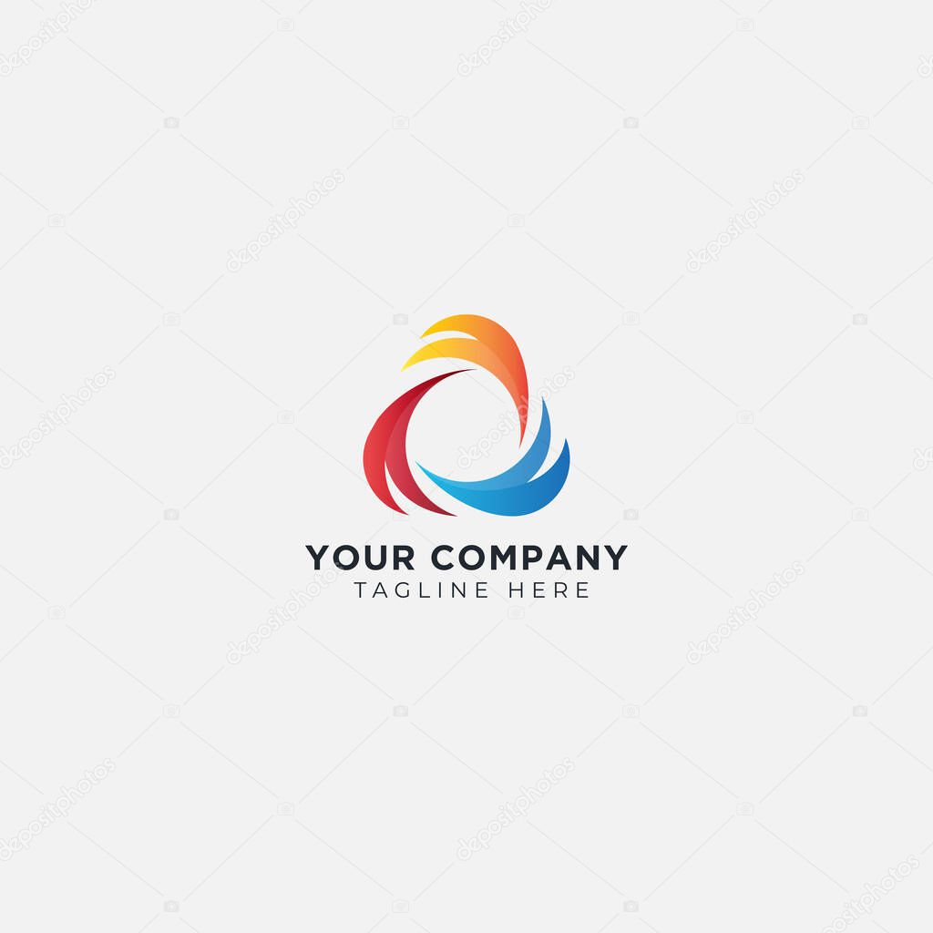 Colorful vector funnel abstract logo holistic Nature parks leaves.