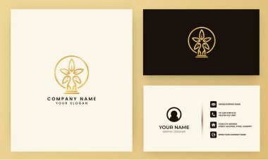 Stars Beauty flower law logo design with business card template