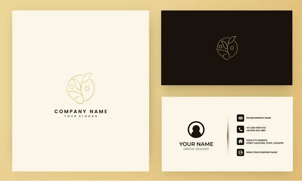 Line Beauty Flower Logo Design Business Card Template Gráficos Vectoriales
