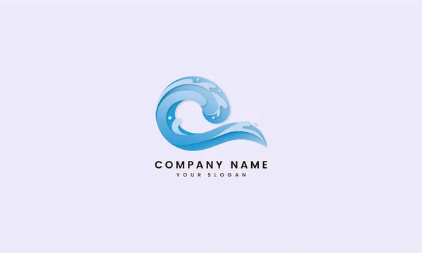 Abstract Wave Ocean Logo Design — Stock Vector