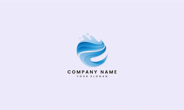 Letter Jednoduchá Vlna Moře Logo Design — Stockový vektor