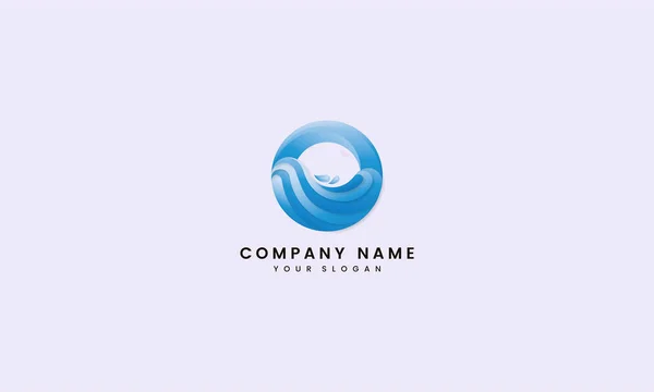 Letter Wave Water Logo Design — Stock Vector