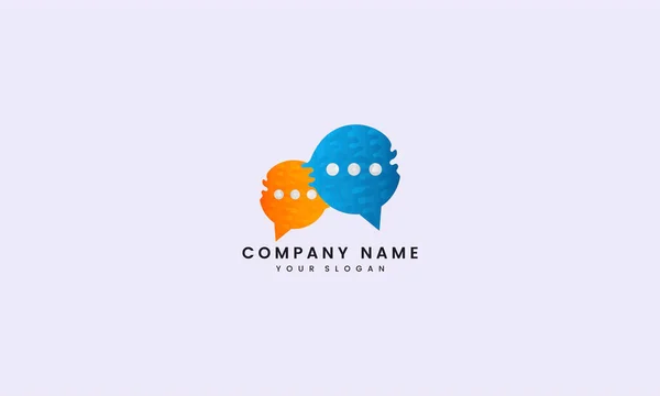 Círculo Onda Azul Laranja Mensagem Logo Resumo — Vetor de Stock