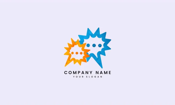 Spark Wave Azul Naranja Charla Logo Abstracto — Vector de stock