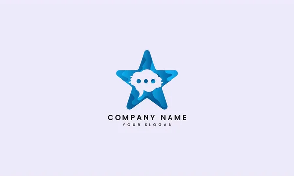 Star Wave Blue Chat Μήνυμα Λογότυπο Αφηρημένη — Διανυσματικό Αρχείο