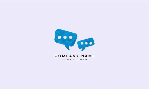 Chat Wave Blue Communication Logo Abstract — Vetor de Stock