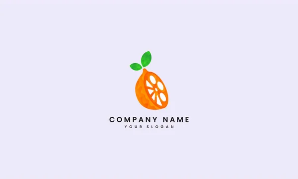 Wave Orange Slice Video Production Logo — Vettoriale Stock