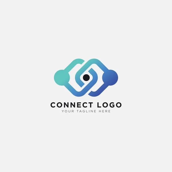 Collegamento Partnership Vettoriale Logo Umano — Vettoriale Stock