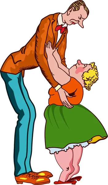 Couple aimant caricature — Image vectorielle