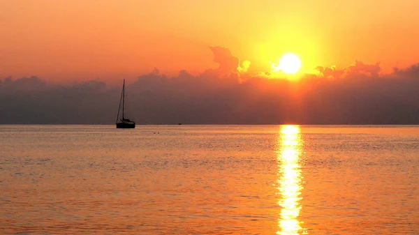 Vacation Sea Europe Hot Summer Sunset — Stock Photo, Image