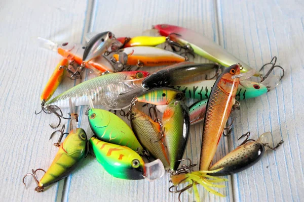 Set Fishing Lures Equipment Fishing — Stockfoto