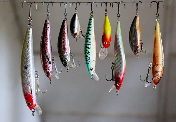 Set Fishing Lures Equipment Fishing — Photo