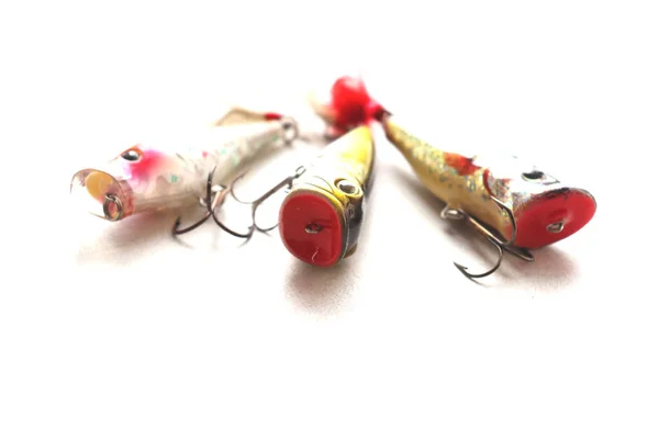 Set Fishing Lures Triple Hook Poppers Royalty Free Stock Images