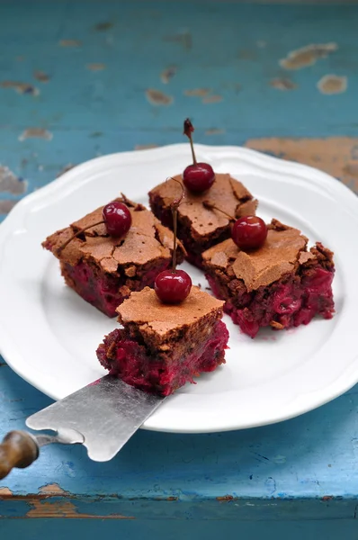 Chocolate-cherry cake — Stock Photo, Image