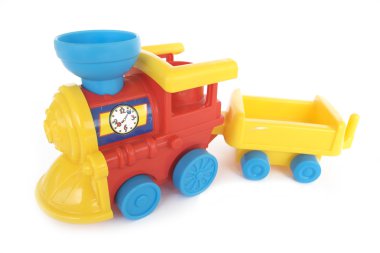 Çocuğun plastik tren