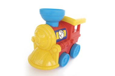 Çocuğun plastik tren
