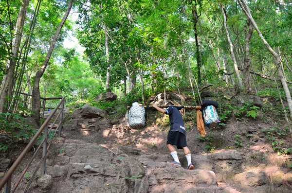 Porter on Phu Kradueng trail — Stock Photo, Image