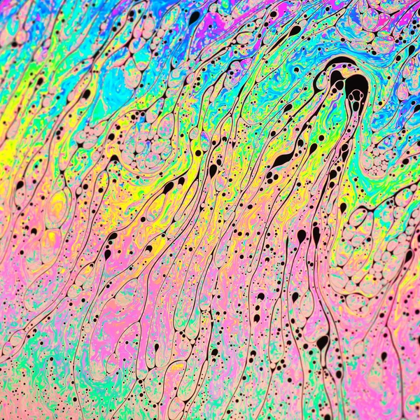 Barvy duhy vytvořená mýdlo, bublina, nebo ropy může využívá bac — Stock fotografie