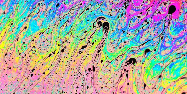 Los colores del arco iris creados por el jabón, la burbuja o las marcas de aceite pueden usar bac — Foto de Stock
