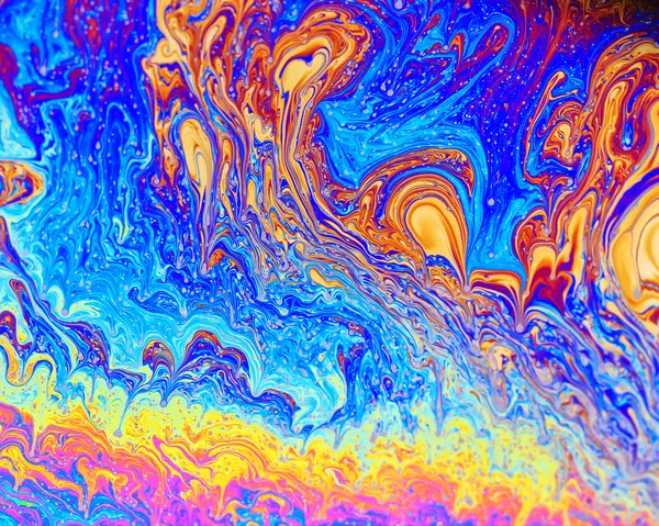 Rainbow colors created by soap, bubble, or oil makes can use bac — Stock Photo, Image