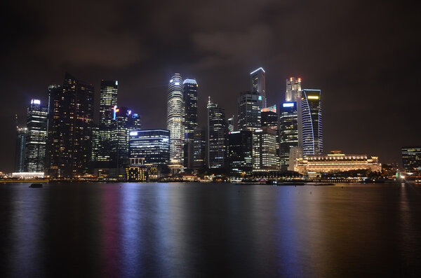 Singapore city at night.