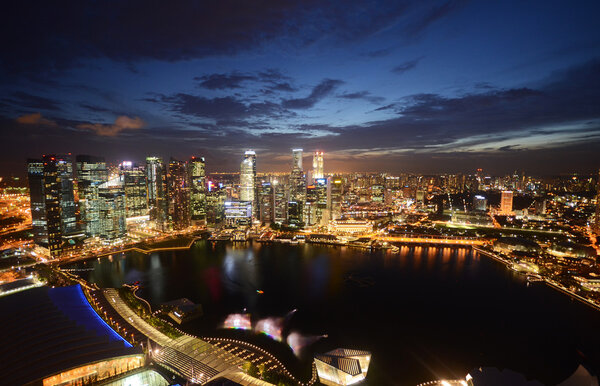 Singapore city at night.