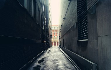 Dark alley in Toronto clipart
